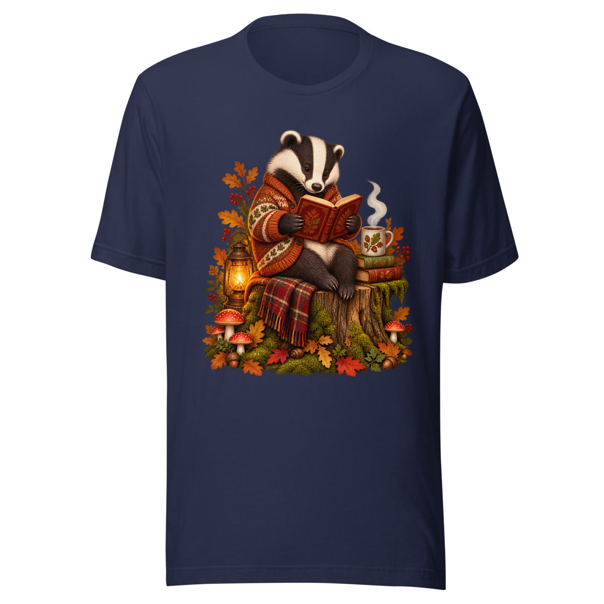 Lesestunde mit Dachs – T-Shirt – großer Frontdruck