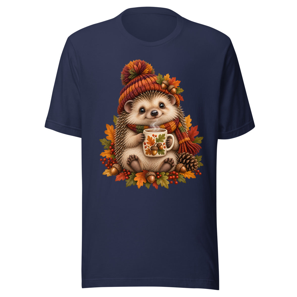 Igel mit Kaffeepause – T-Shirt – großer Frontdruck