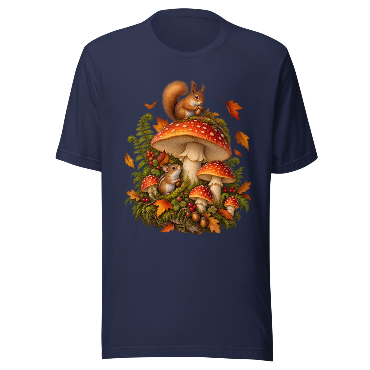 Pilzglück im Wald – T-Shirt – großer Frontdruck