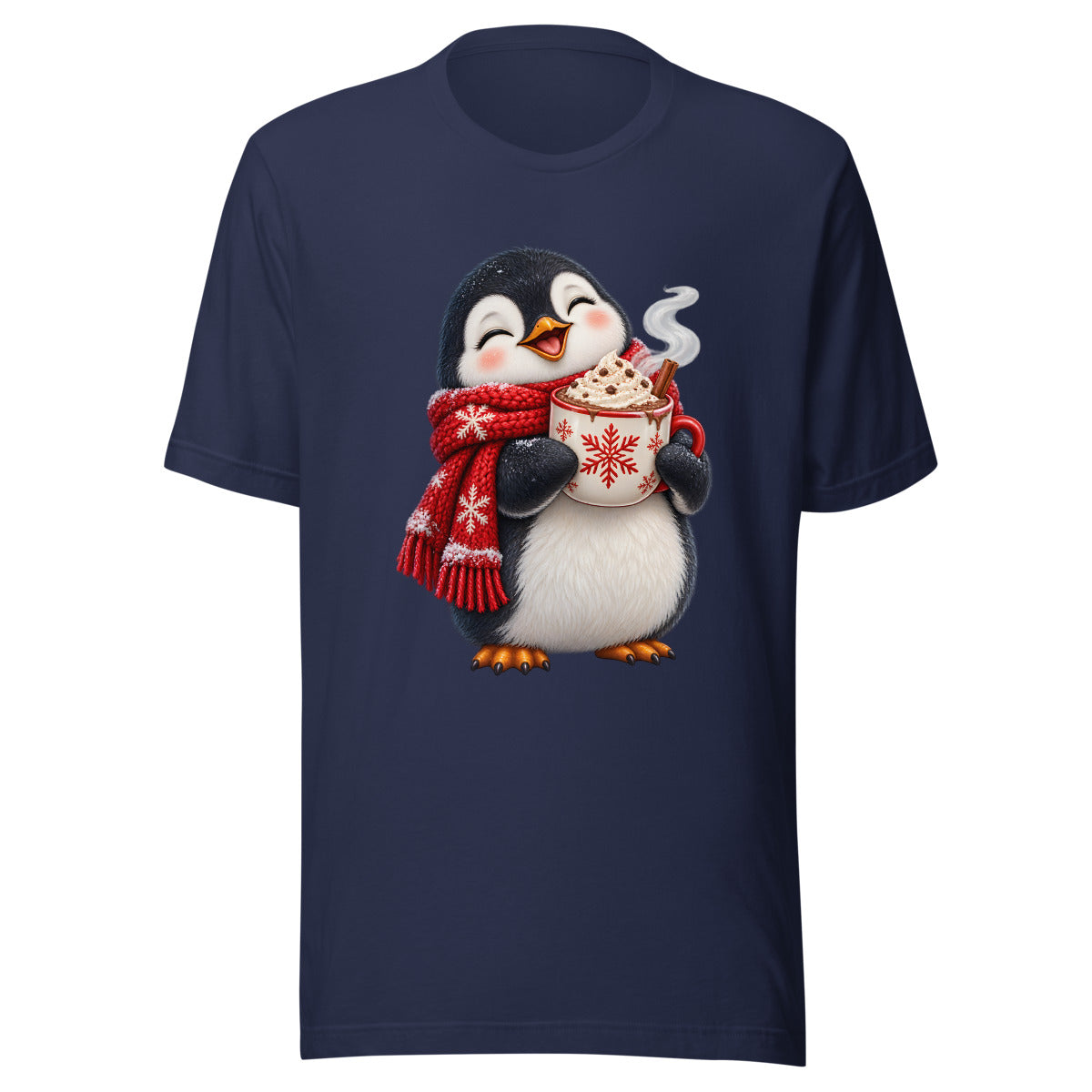 Pinguin mit Kakao – T-Shirt – großer Frontdruck