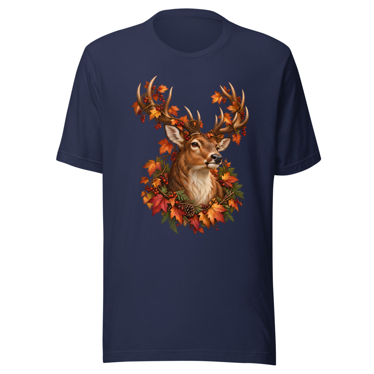 Hirsch im Kupferlaub – T-Shirt – großer Frontdruck
