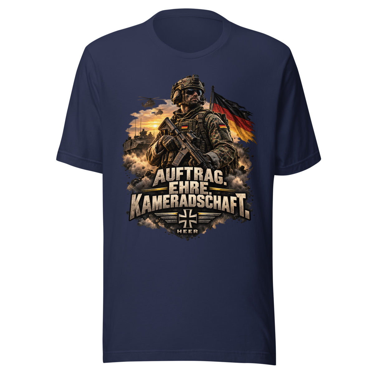 Soldat mit Auftrag, Ehre und Kameradschaft – T-Shirt – großer Frontdruck