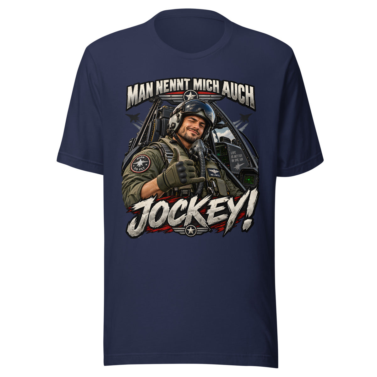 Man nennt mich auch Jockey! – T-Shirt – großer Frontdruck