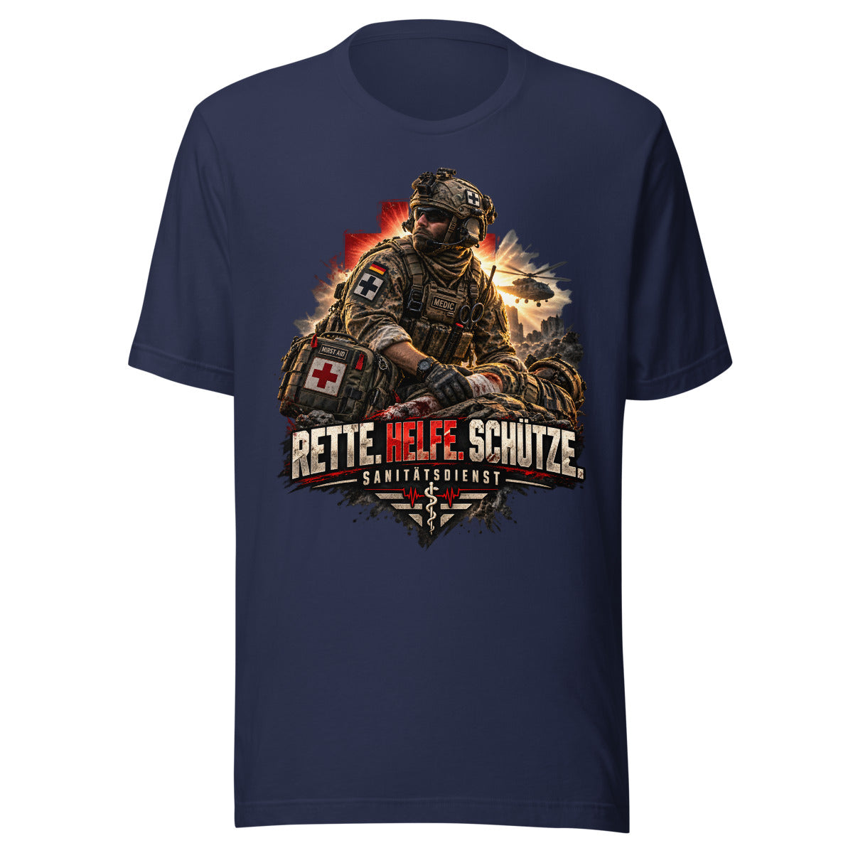 Sanitätsdienst Medic Rettung – T-Shirt – großer Frontdruck