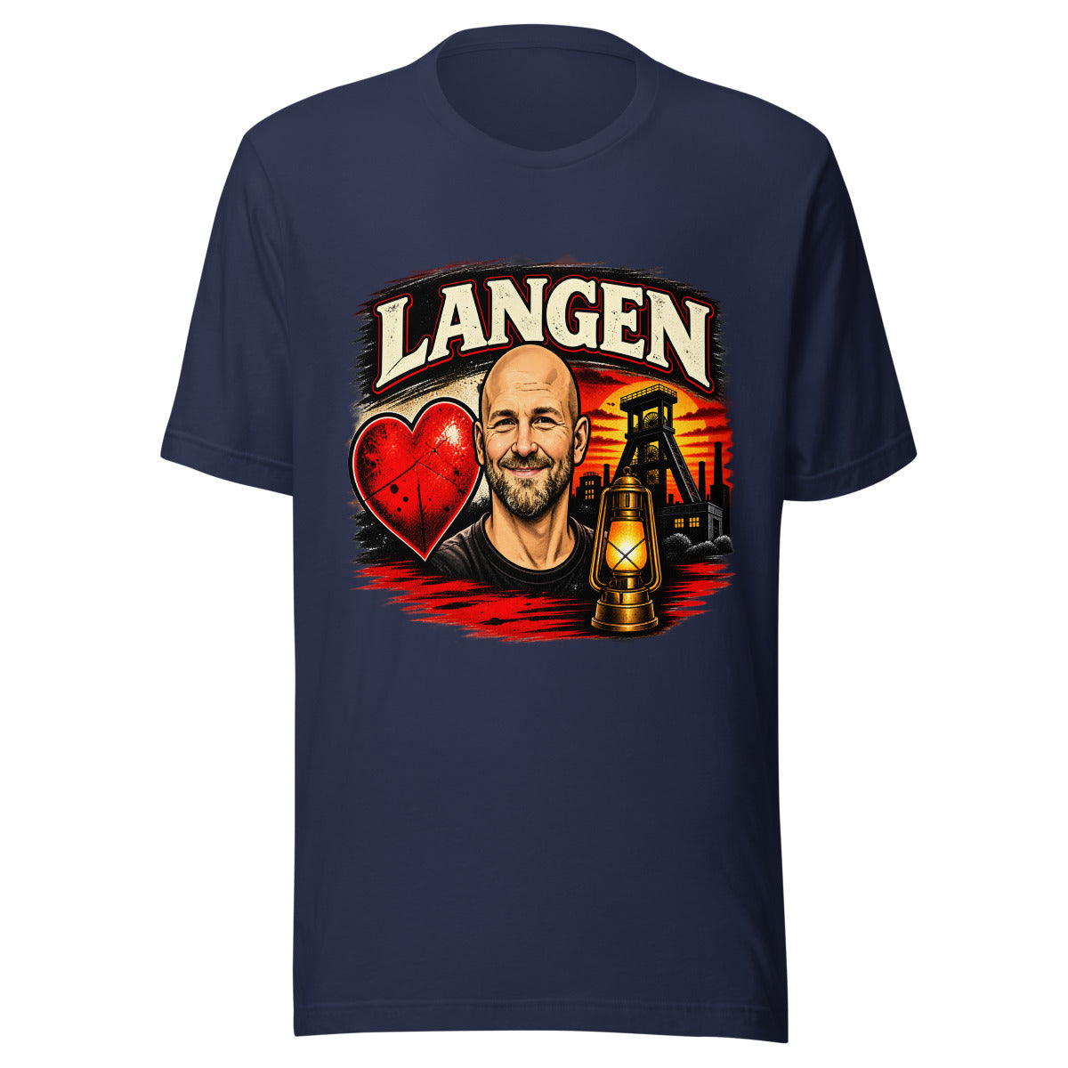 Langen Bergbau-Portrait – T-Shirt – großer Frontdruck