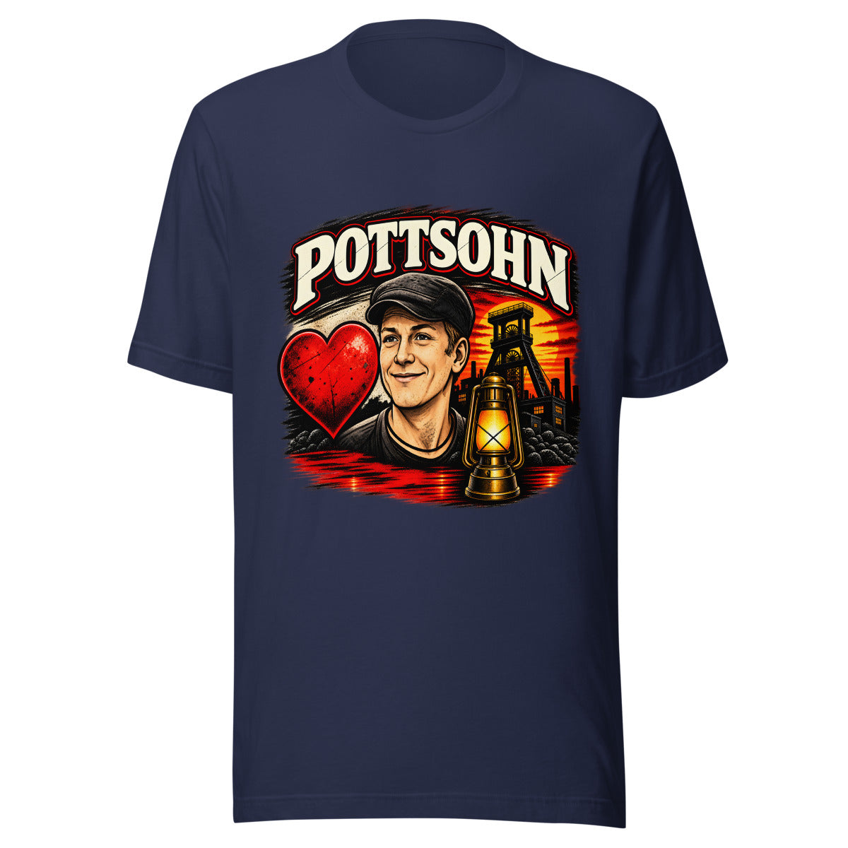 Pottsohn mit Bergmannsmotiv – T-Shirt – großer Frontdruck