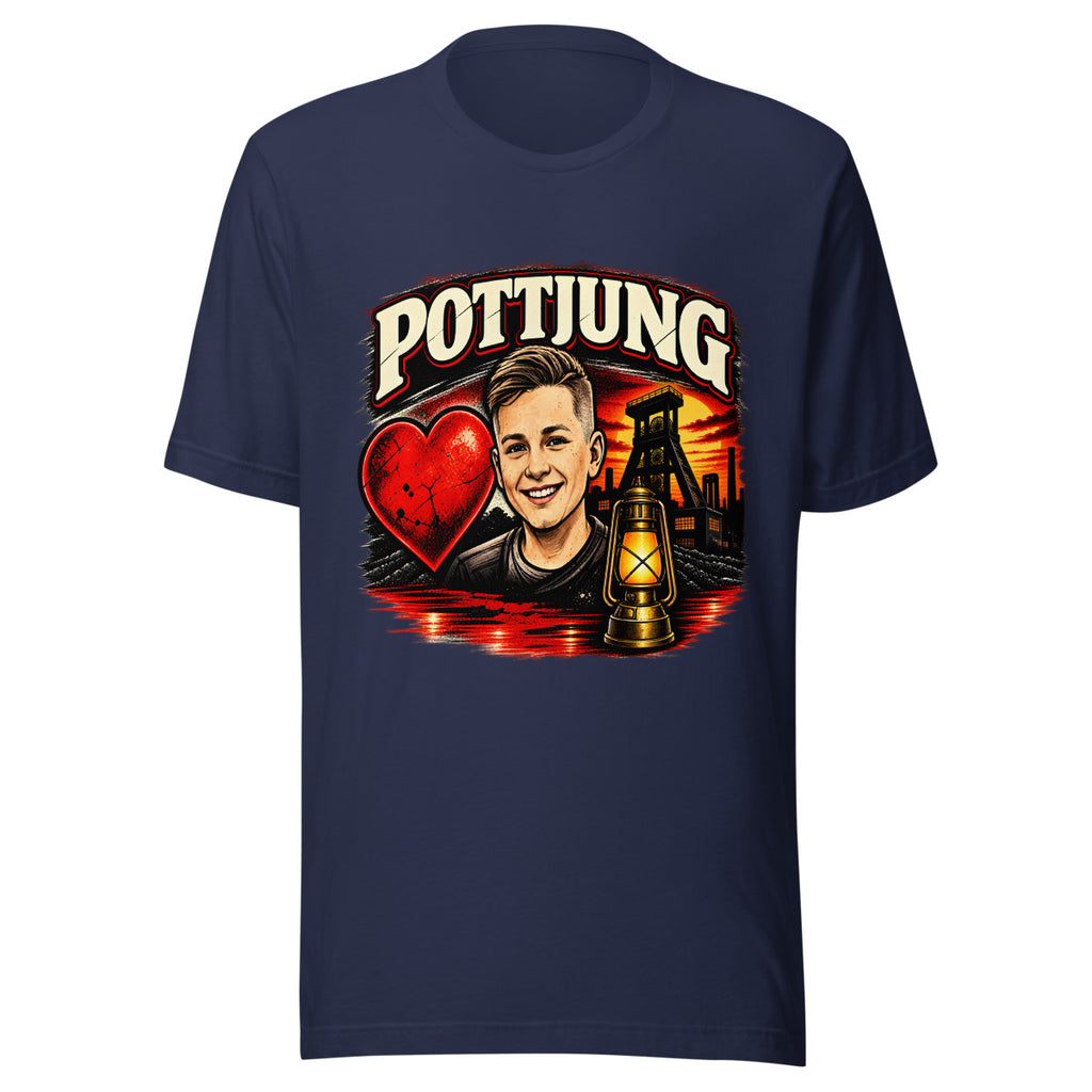Pottjung mit Bergbau-Motiv – T-Shirt – großer Frontdruck