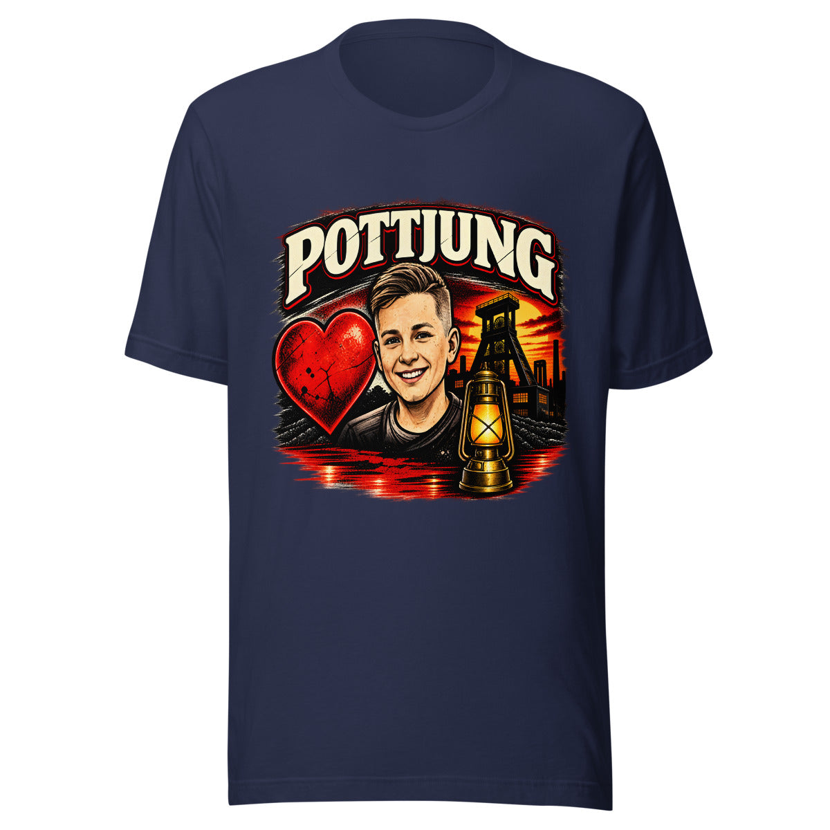 Pottjung mit Bergbau-Motiv – T-Shirt – großer Frontdruck