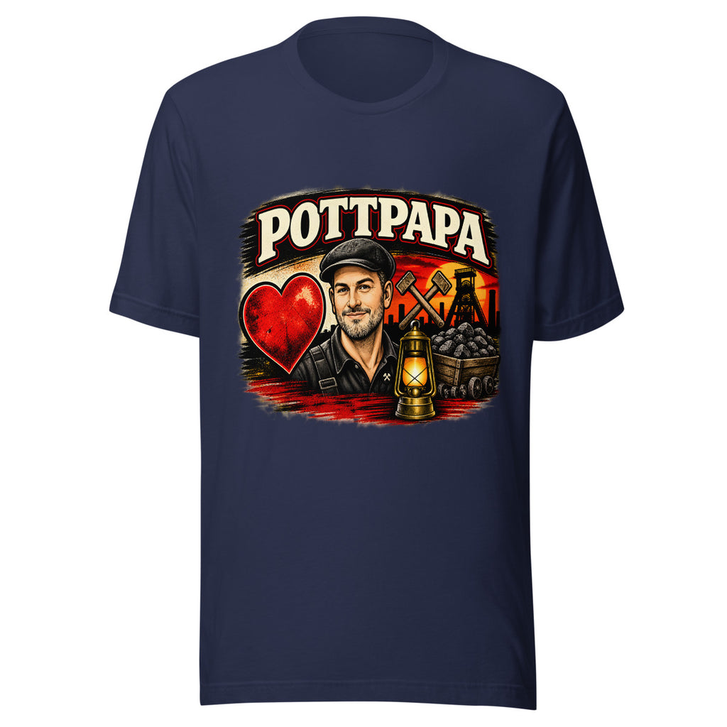 Pottpapa Bergmanns-Porträt – T-Shirt – großer Frontdruck