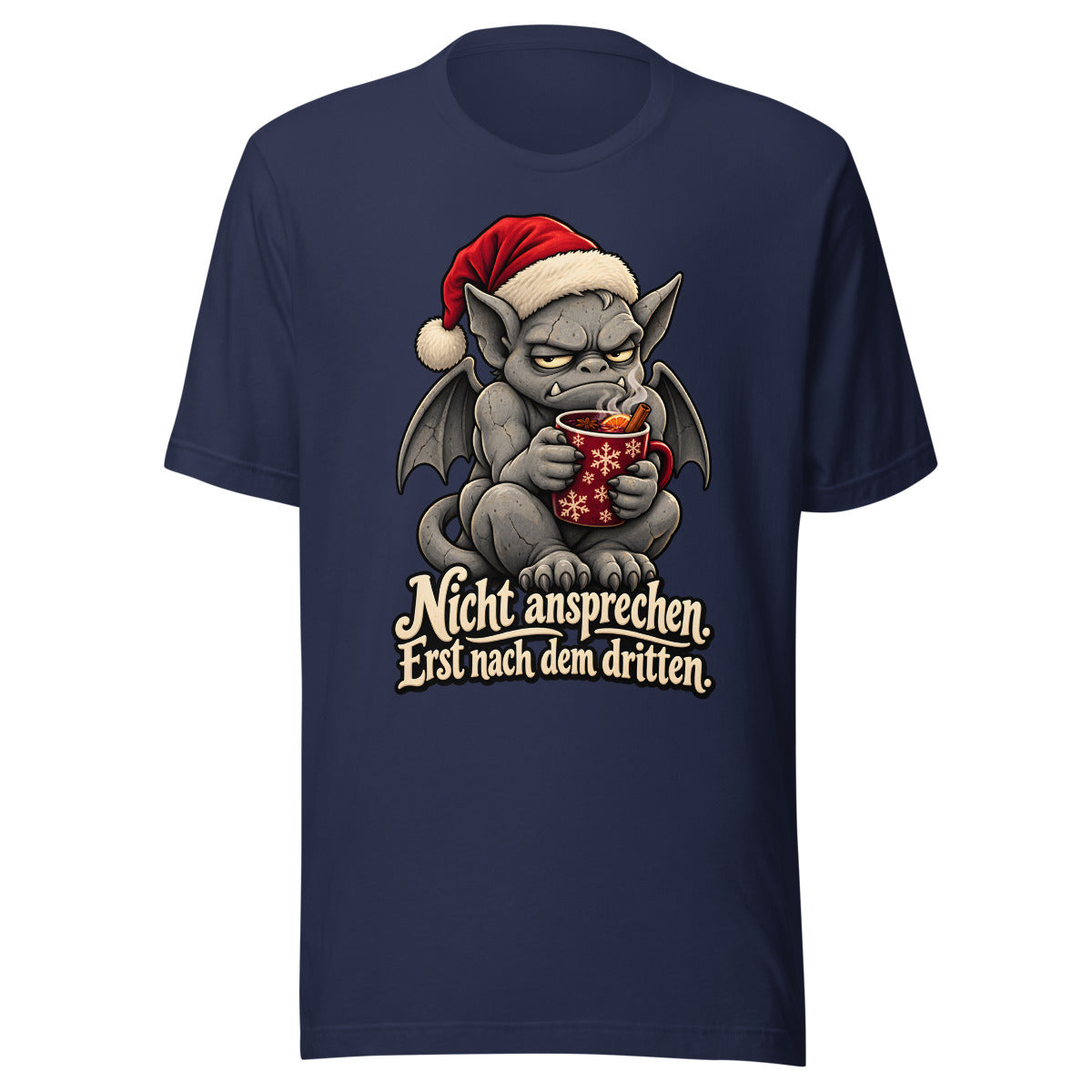 Glühwein-Gargoyle – T-Shirt – großer Frontdruck