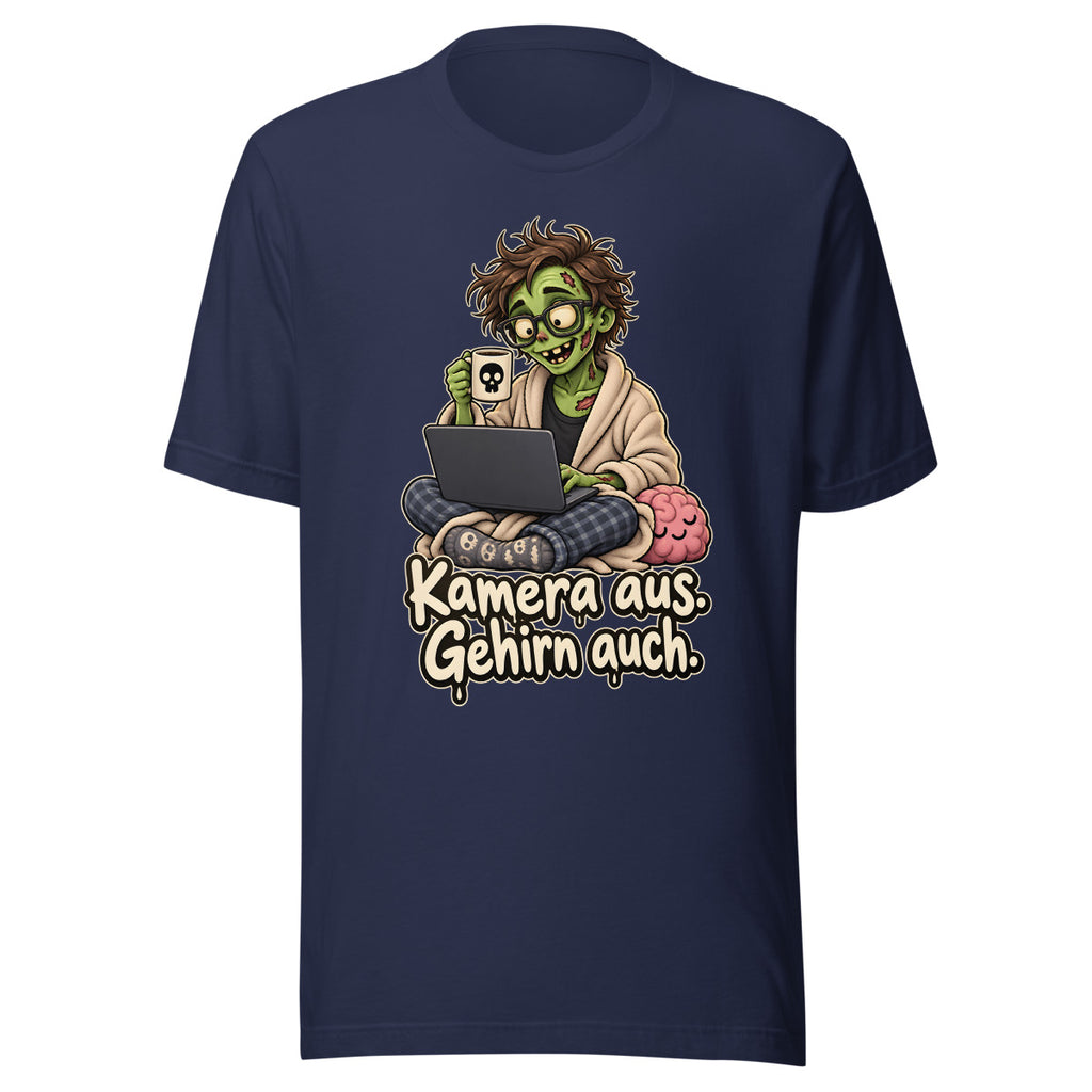 Zombie im Homeoffice – T-Shirt – großer Frontdruck