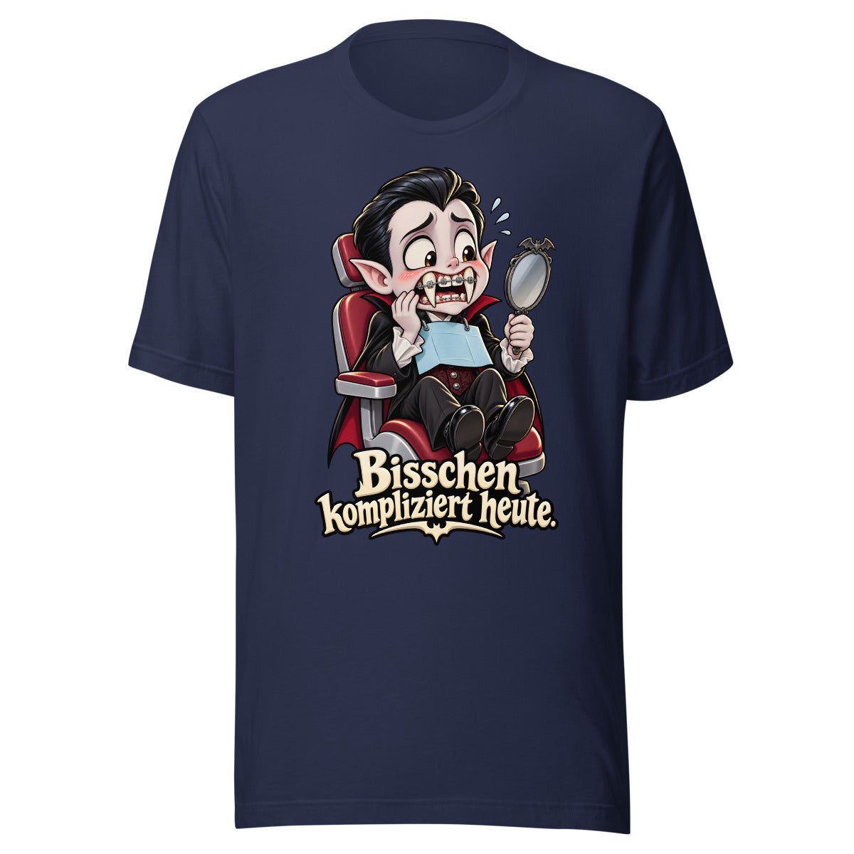 Vampir beim Zahnarzt – T-Shirt – großer Frontdruck