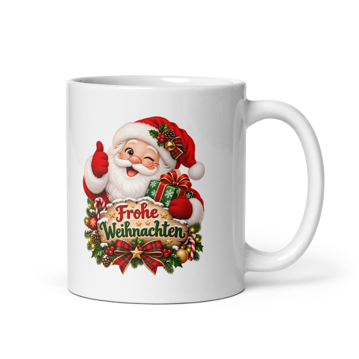 Frohe Weihnachten mit Weihnachtsmann – 11oz Tasse