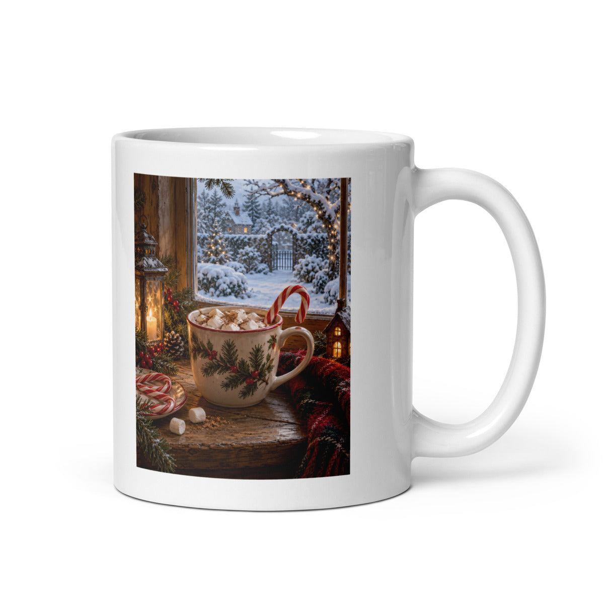 Weihnachtlicher Kakao am Fenster – Tasse 11oz