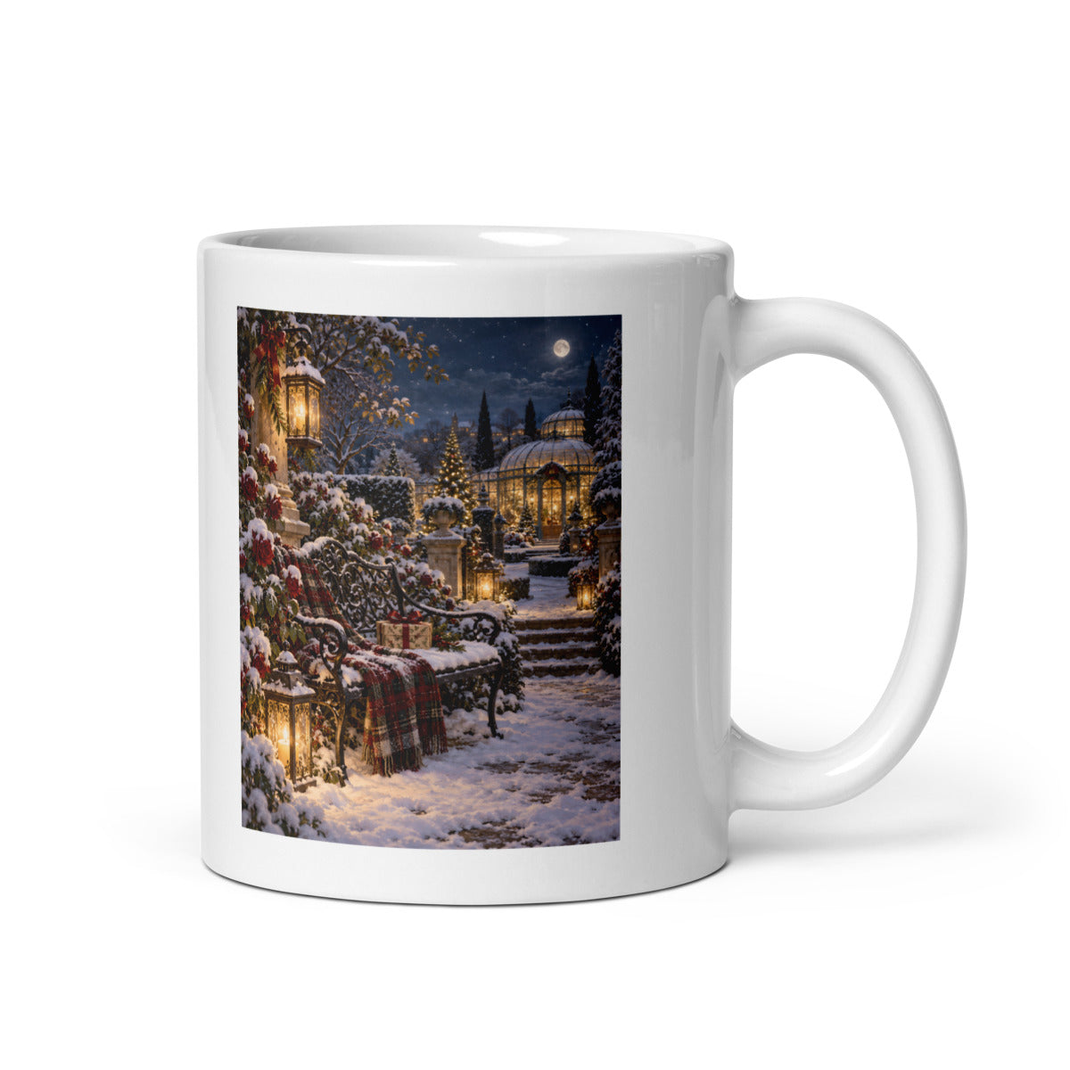 Laternengarten in der Winternacht – Tasse 11oz