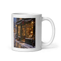 Weihnachtlicher Buchladen im Schnee – Tasse 11oz