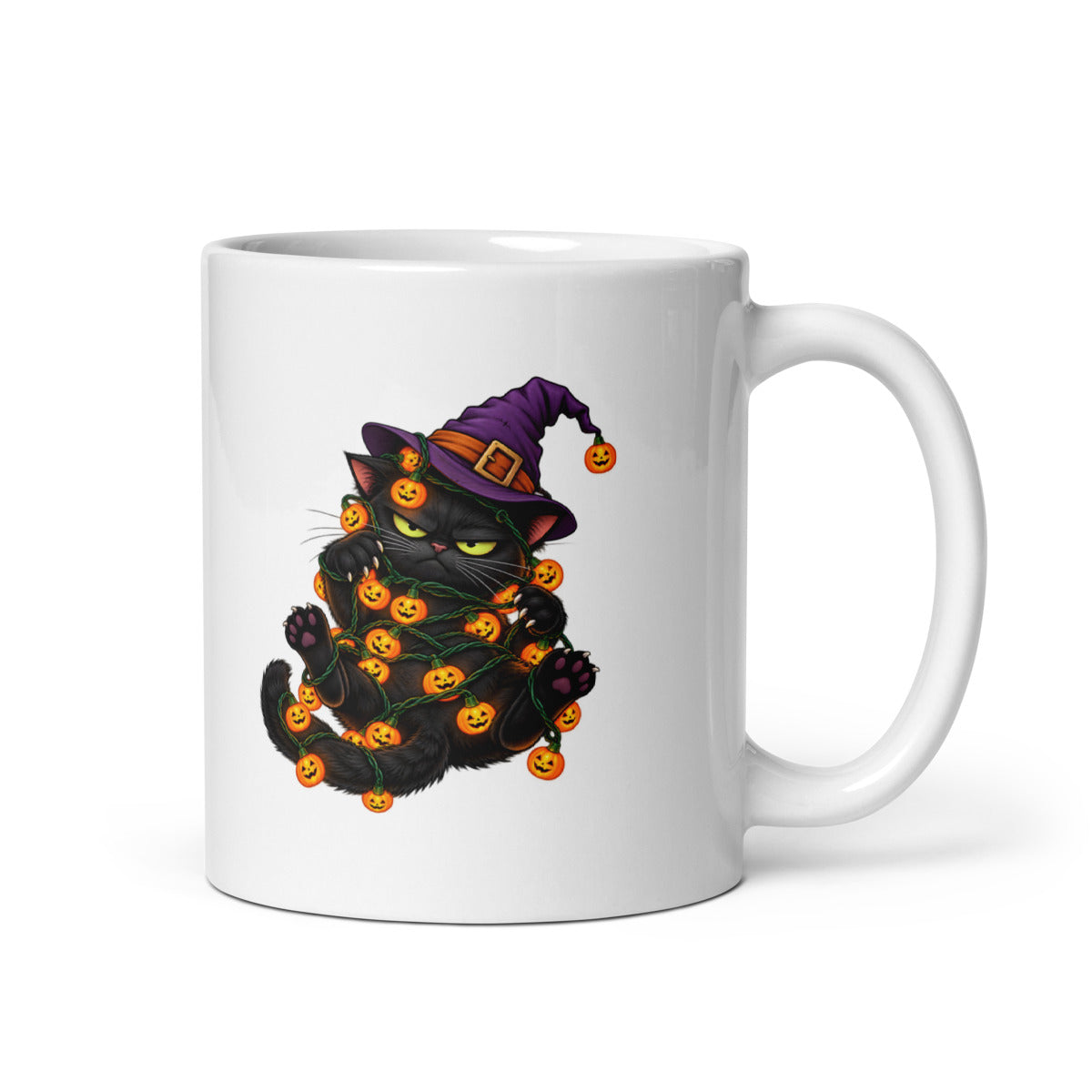 Kater im Lichterchaos – Tasse 11oz