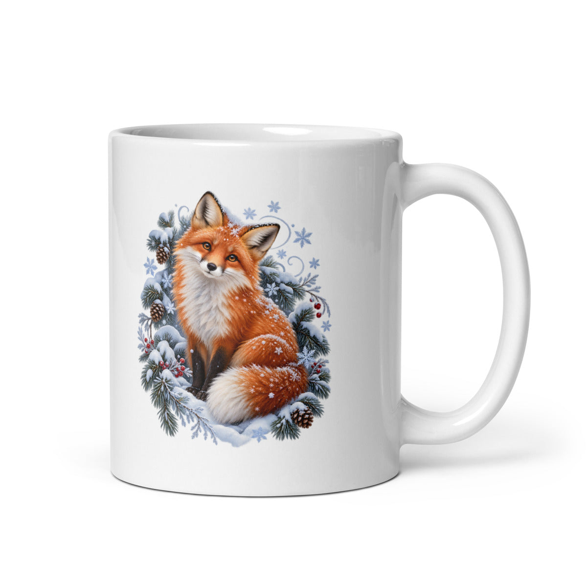 Fuchs im Schneegestöber – Tasse 11oz