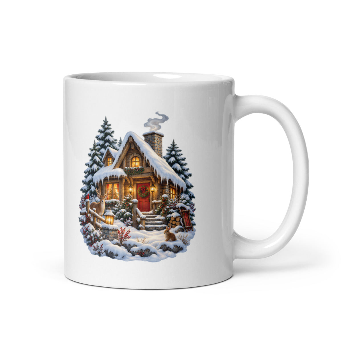 Hütte im Schneetraum – Tasse 11oz