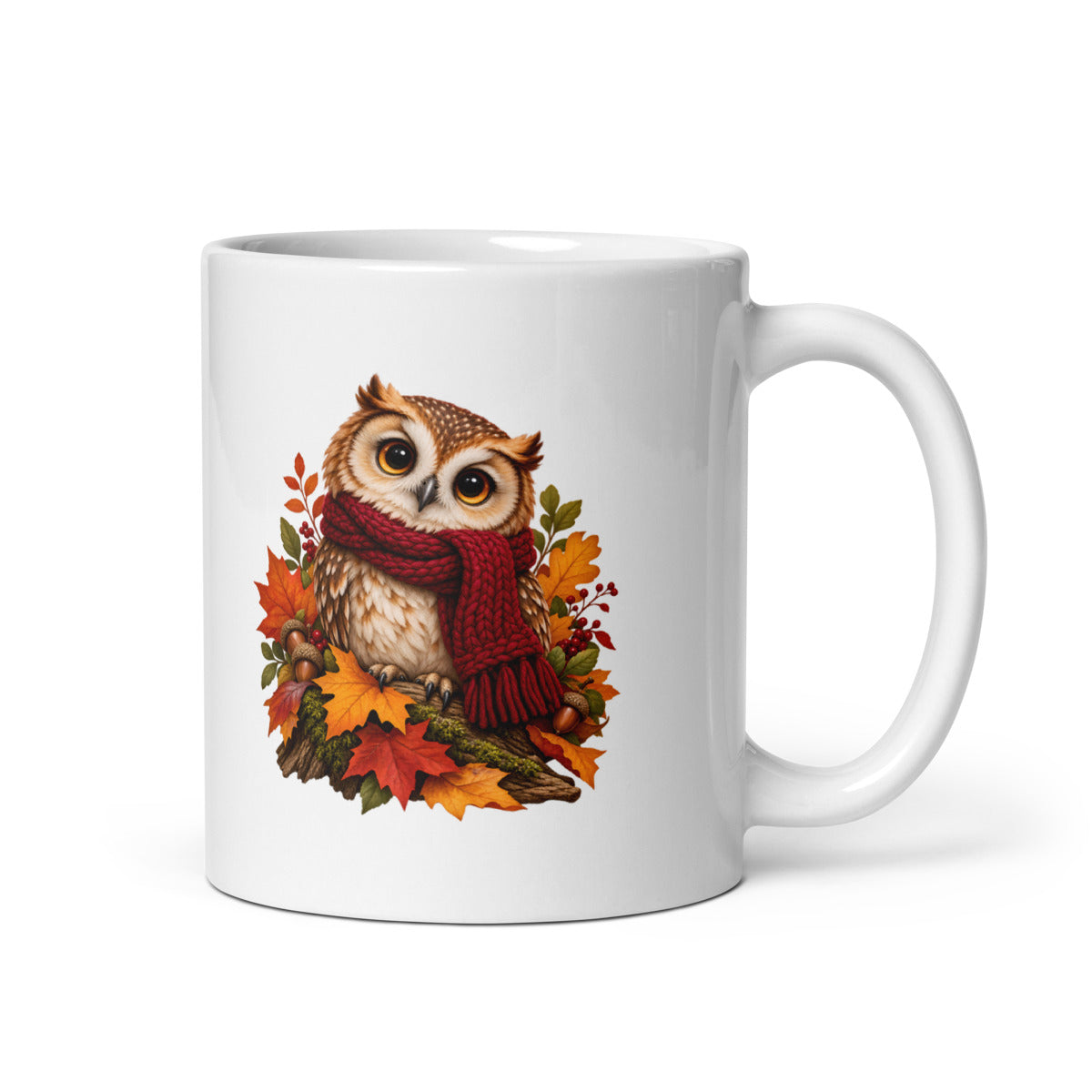 Eule im Strickschal – Tasse 11oz