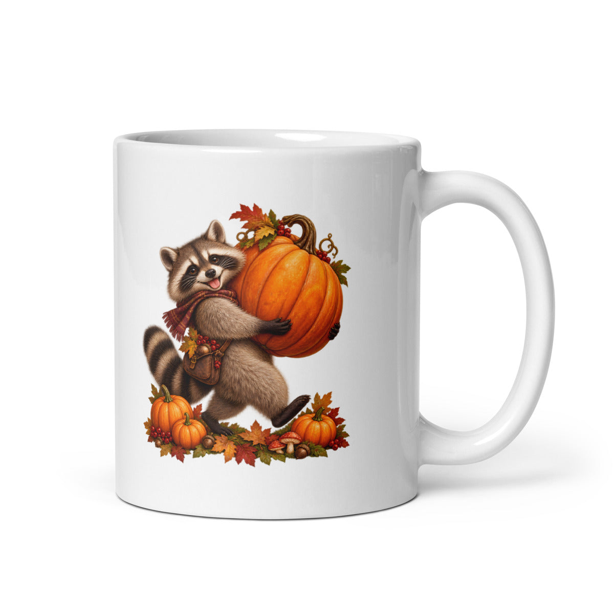 Kürbisernte mit Waschbär – Tasse 11oz