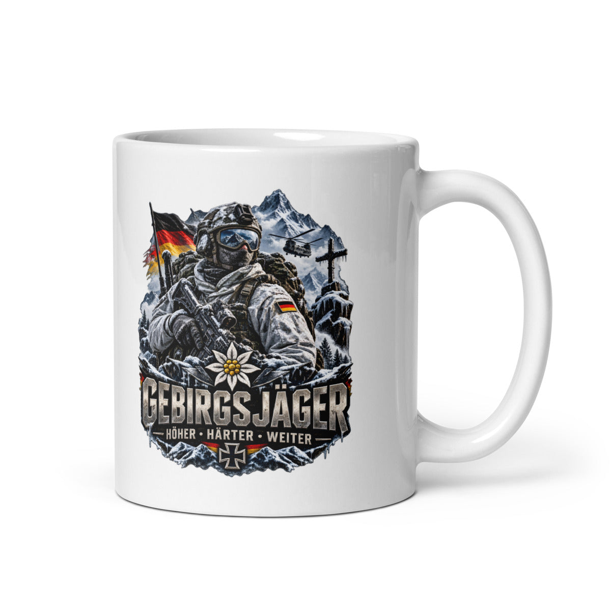 Gebirgsjäger Soldat im Schnee – Tasse 11oz