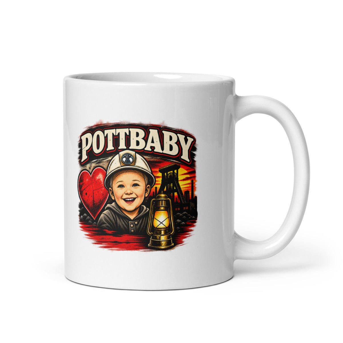 Pottbaby mit Bergbau-Motiv – Tasse 11oz
