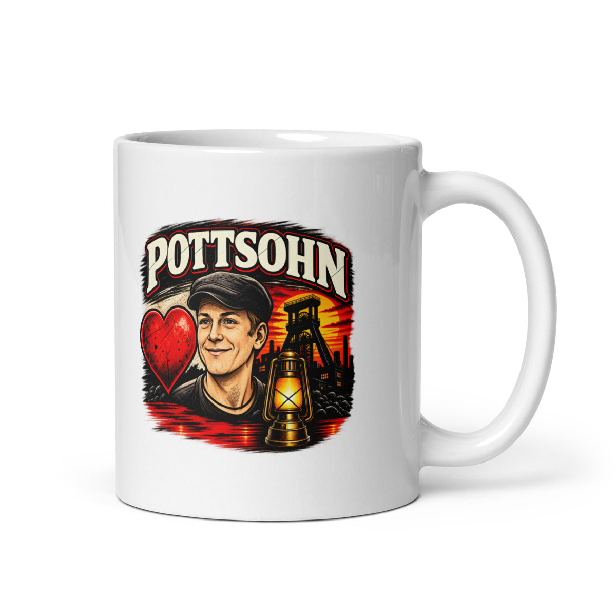 Pottsohn mit Bergmannsmotiv – Tasse 11oz